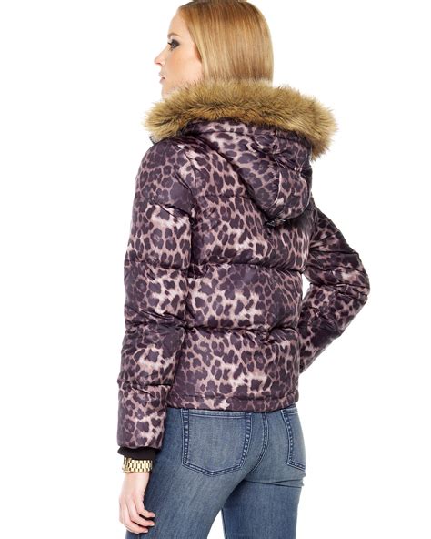 michael kors snow leopard animal print down puffer vest|MICHAEL KORS Snow Leopard Print Puffer Women's Vest Size .